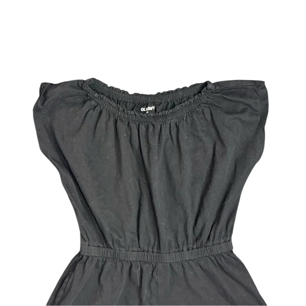 Old Navy | Girls Short Pant Short Sleeve Romper Ruched Neck Black, Size M (8)